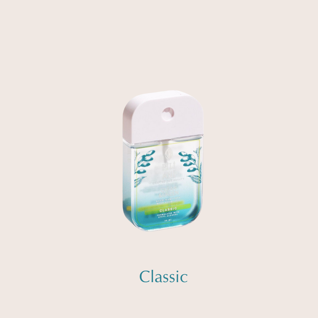 Everyday hand sanitizer, Skin-friendly sanitizer, Classic scent sanitizer, Essential oil sanitizer, Alco-sanitizer mist, Natural disinfectant, Antibacterial hand spray, Mild hand sanitizer, Fast-drying sanitizer, Moisturizing sanitizer, Non-drying sanitizer spray, Refreshing hand mist, Plant-based sanitizer, Travel-friendly sanitizer, Clean hand spray, Herbal hand sanitizer, Sanitizer with pili oil, Pocket-size hand spray, All-natural sanitizer, Light-scented sanitizer, Germ-fighting hand mist