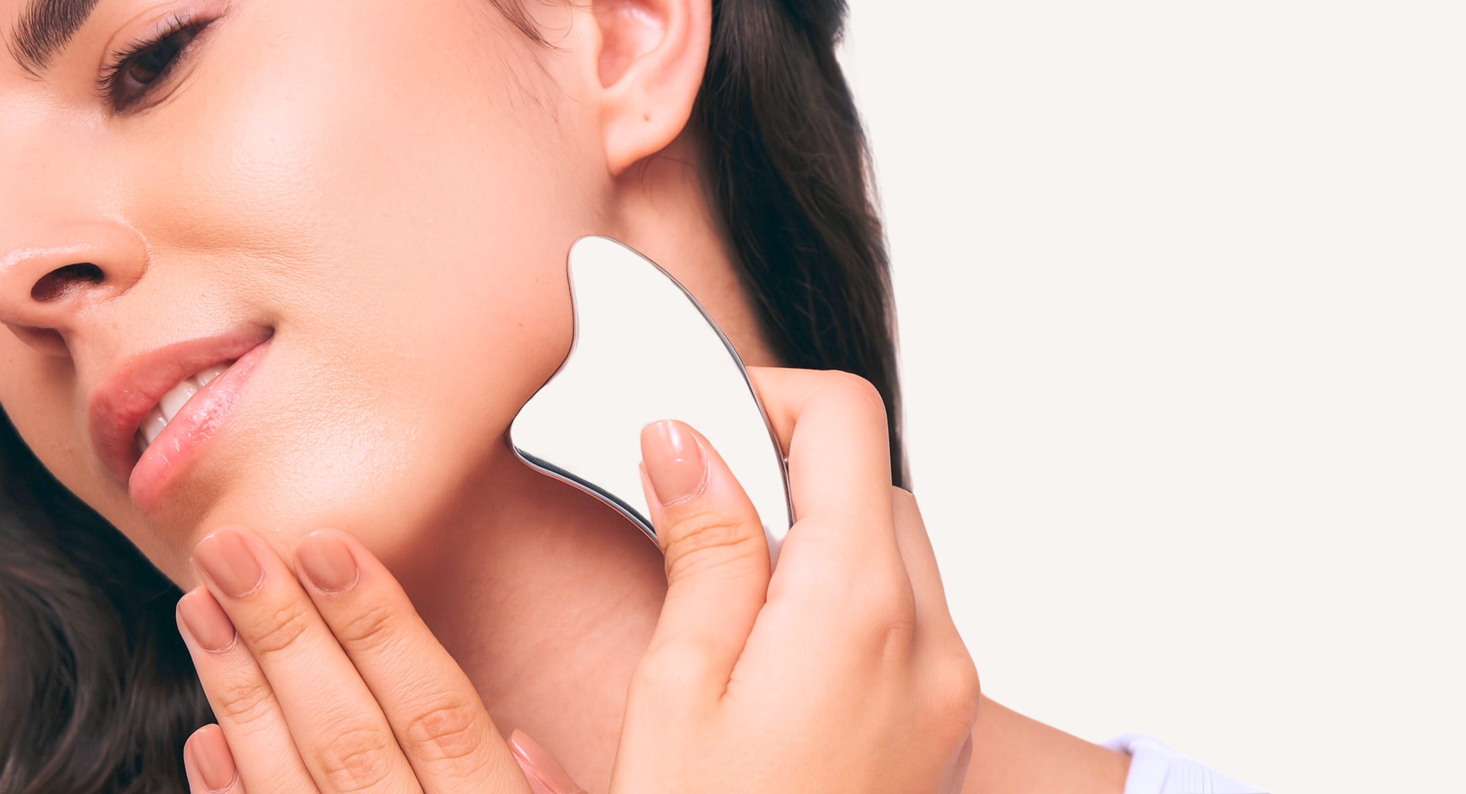 Pili Ani Gua Sha tool to boost circulation, smooth fine lines, and define natural facial contours.