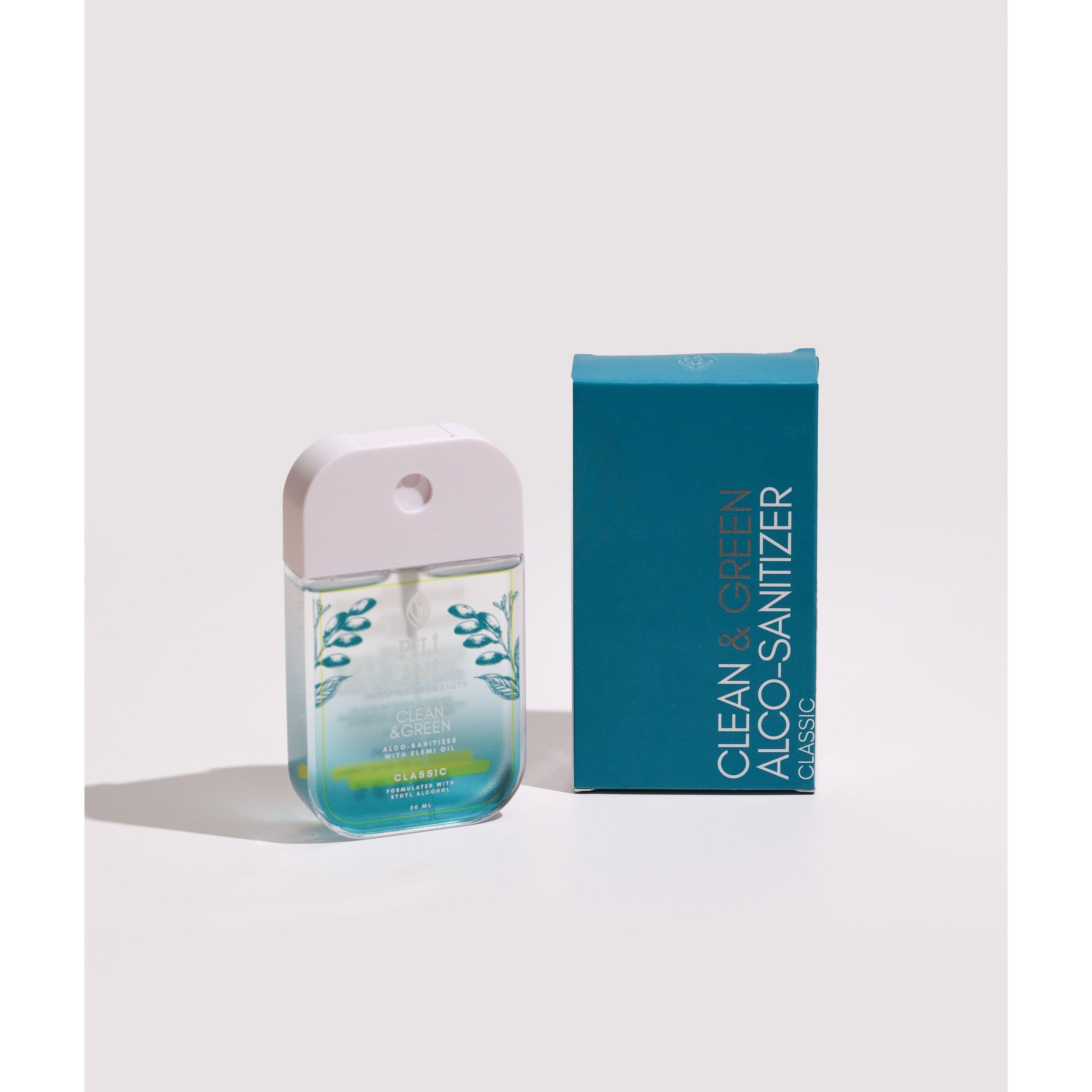 Natural hand sanitizer with light classic scent, Gentle everyday hand sanitizer for all skin types, Moisturizing hand mist with pili oil and alcohol, Plant-based hand spray with refreshing scent, Fast-drying, non-sticky sanitizer spray, Alcohol hand sanitizer with soothing ingredients, Hand mist infused with essential oils and pili extract, Pocket-sized sanitizer spray for daily use, Safe and effective sanitizer with classic scent, Gentle hand disinfectant for sensitive skin