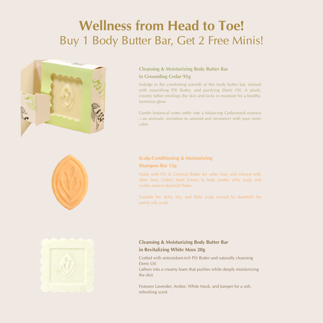 Cleansing & Moisturizing Body Butter Bar - Grounding Cedar 95g