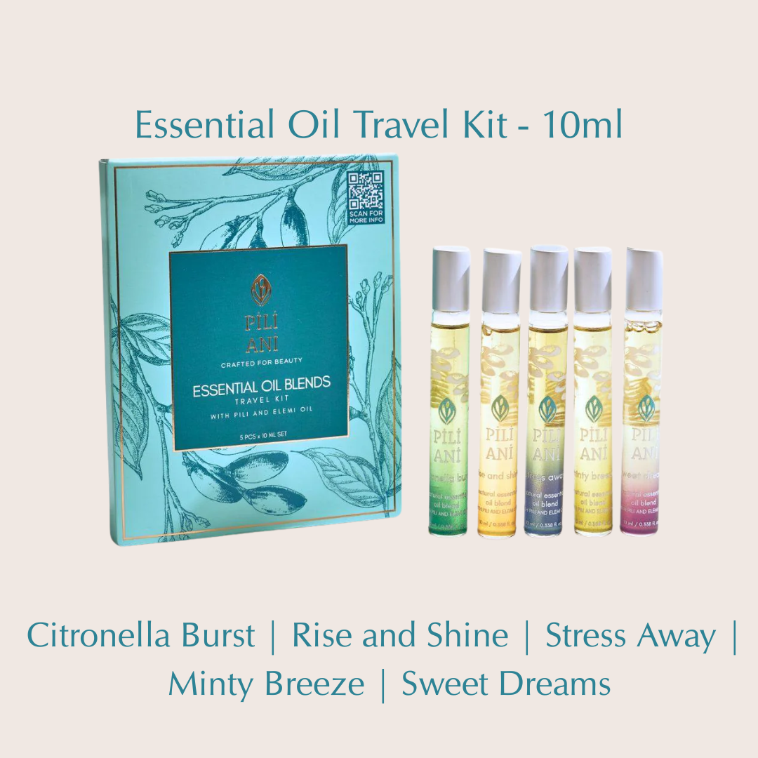 Essential Oil Travel Kit, Essential oil travel set, Aromatherapy travel kit, Essential oil roller set, Pili oil essential oils