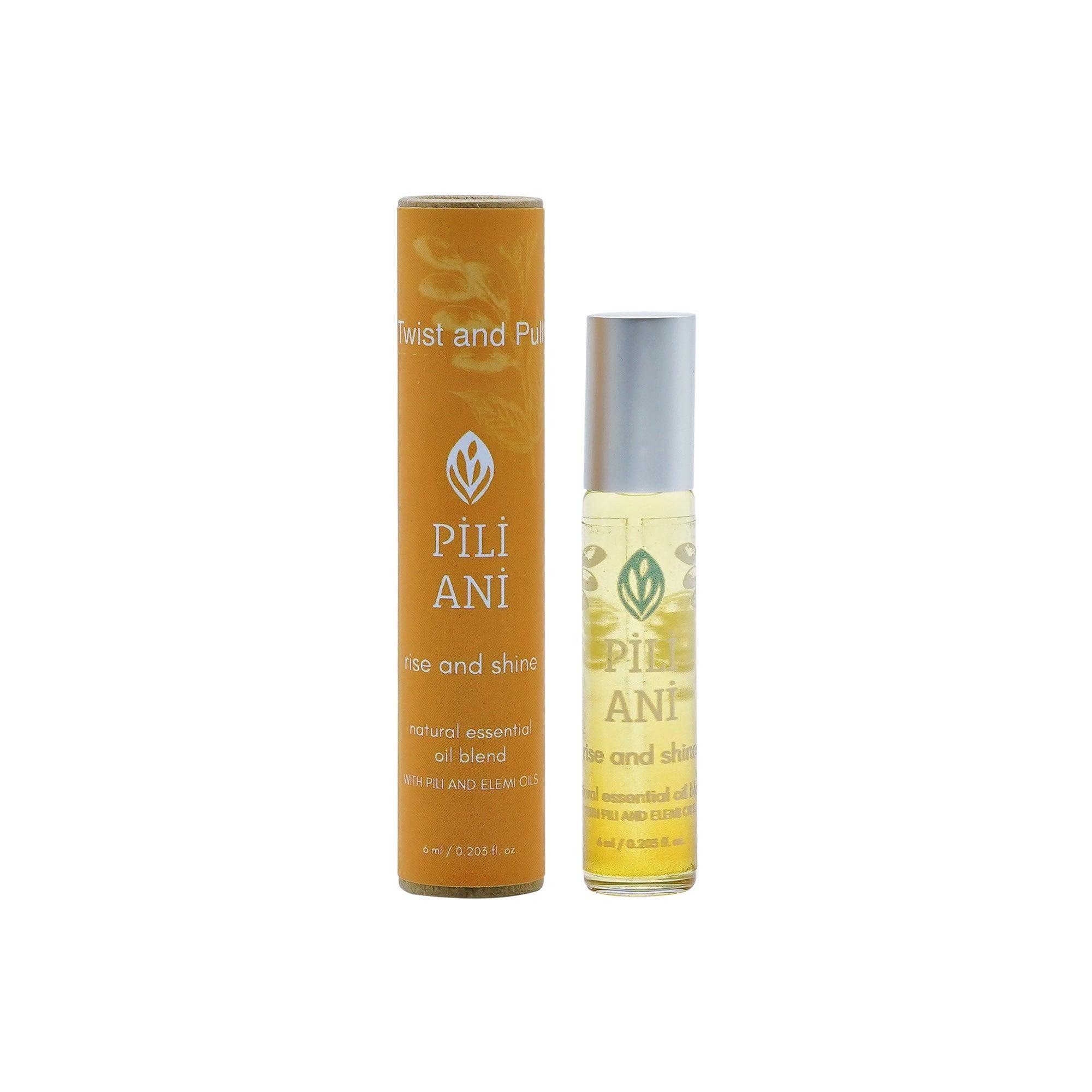 Rise & Shine essential oil, Pili Ani essential oil, Uplifting essential oil, Energizing oil blend, Morning essential oil, Citrus essential oil, Natural energy booster, Essential oil for focus, Refreshing oil blend, Daily aromatherapy oil, Energizing diffuser blend, Natural wake-up oil, Morning routine essential oil, Stimulating essential oil, Essential oil for clarity
